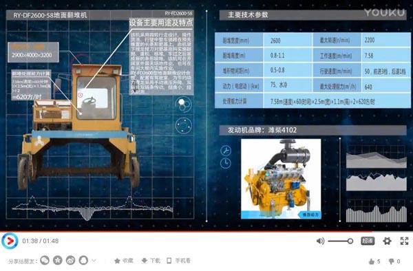 有機(jī)肥設(shè)備-FD2600地面翻堆機(jī)視頻_雞牛糞翻拋機(jī)視頻